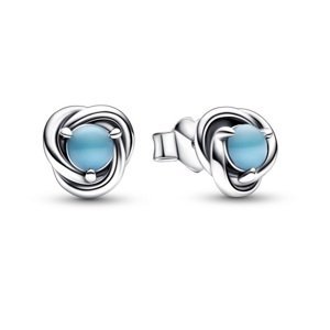 Pandora Slušivé stříbrné náušnice s tyrkysovými krystaly 292335C02