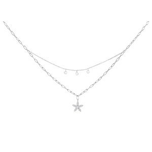 Preciosa Dvojitý stříbrný náhrdelník s kubickou zirkonií Glow 5366 00