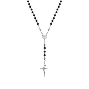 BREIL Nadčasový korálkový náhrdelník s křížkem Code TJ2990