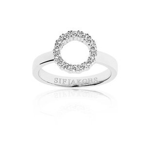 Sif Jakobs Stříbrný minimalistický prsten s kubickými zirkony Biella SJ-R337-CZ 58 mm