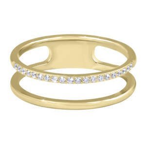 Troli Dvojitý minimalistický prsten z oceli Gold 49 mm