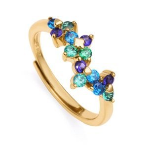 Viceroy Okouzlující pozlacený prsten s barevnými zirkony 13136A0 55 mm