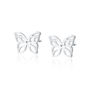 Klenoty Amber Stříbrné náušnice - hladký motýl