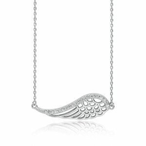 Klenoty Amber Stříbrný náhrdelník s křídlem se zirkony