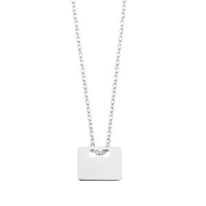 Klenoty Amber Stříbrný náhrdelník simply hranatý medailon
