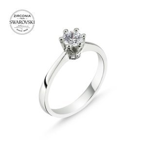 Klenoty Amber Stříbrný zásnubní prsten Swarovski - velký čirý zirkon Velikost: 55
