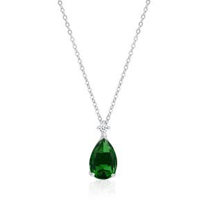 Klenoty Amber Luxusní smaragdový náhrdelník slza