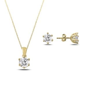 Klenoty Amber Pozlacená sada šperků - náušnice, náhrdelník