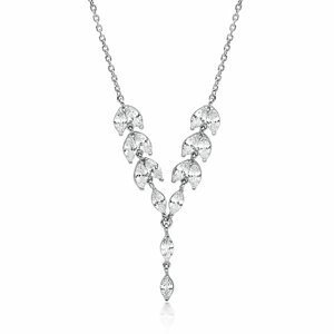 Klenoty Amber Luxusní stříbrný náhrdelník čiré zirkony