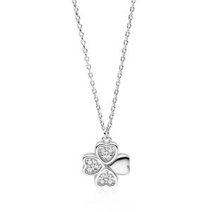 Klenoty Amber Stříbrný náhrdelník - čtyřlístek