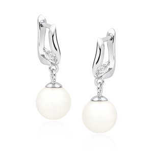 Klenoty Amber Luxusní stříbrné náušnice - perla
