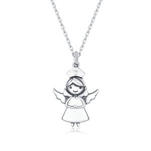 Klenoty Amber Stříbrný náhrdelník anděl zdravotní sestřička