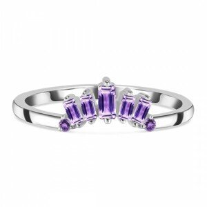 Klenoty Amber Luxusní stříbrný prsten s ametystem Queen Velikost: 57