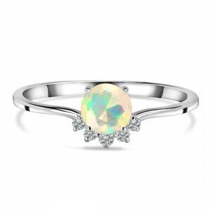 Klenoty Amber Luxusní stříbrný prsten s opálem a topazy Spirit Velikost: 54