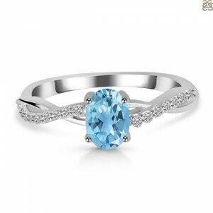 Klenoty Amber Luxusní stříbrný prsten topaz Sky Velikost: 54