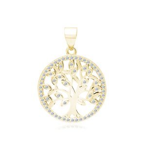Klenoty Amber Luxusní stříbrný přívěsek strom života zlacený