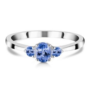 Klenoty Amber Luxusní stříbrný prsten s tanzanitem Forever Velikost: 54