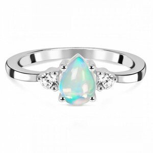 Klenoty Amber Luxusní stříbrný prsten s opálem a topazy With You Velikost: 54