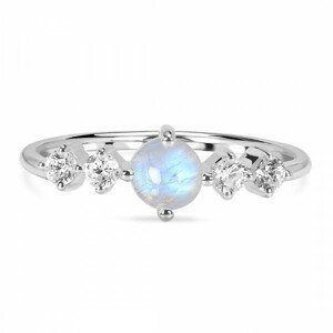 Klenoty Amber Luxusní stříbrný prsten měsíční kámen a topaz Fairy Velikost: 49
