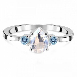 Klenoty Amber Luxusní stříbrný prsten měsíční kámen a topaz Eternity Velikost: 49