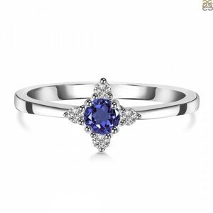 Klenoty Amber Luxusní stříbrný prsten s tanzanitem a topazy Stella Velikost: 54