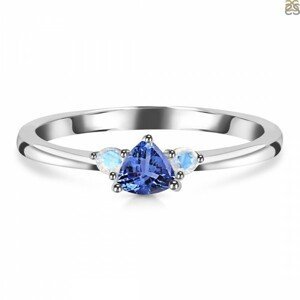 Klenoty Amber Luxusní stříbrný prsten s tanzanitem a měsíčním kamenem Spark Velikost: 49