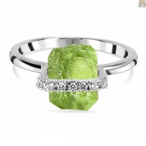Klenoty Amber Luxusní stříbrný prsten peridot a topaz Natural Velikost: 54