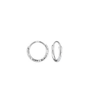 Klenoty Amber Stříbrné náušnice kroužky diamantový brus 10 mm