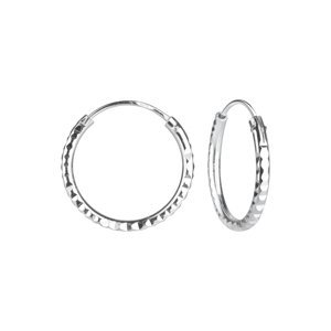 Klenoty Amber Stříbrné náušnice kroužky diamantový brus 16 mm