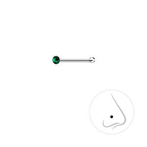 Klenoty Amber Náušnice do nosu - piercing, zelený krystal Emerald 1,5 mm