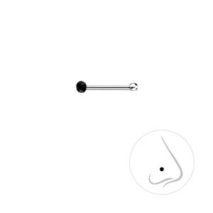 Klenoty Amber Náušnice do nosu - piercing, černý krystal Jet 1,5 mm