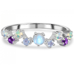 Klenoty Amber Luxusní stříbrný prsten s polodrahokamy Radiance Velikost: 52
