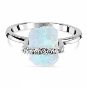 Klenoty Amber Luxusní stříbrný prsten měsíční kámen a topaz Natural Velikost: 57