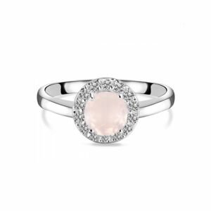 Klenoty Amber Luxusní stříbrný prsten růženín a topaz Luna Velikost: 52