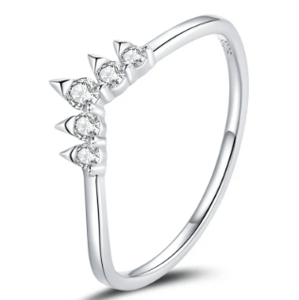 Klenoty Amber Stříbrný  prsten zirkonová korunka Velikost: 57