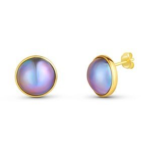 JwL Luxury Pearls Luxusní pozlacené náušnice z pravých perel Mabe JL0831