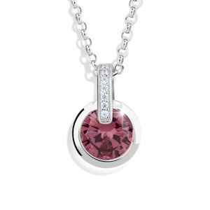 Modesi Okouzlující stříbrný náhrdelník se zirkony M41064 (řetízek, přívěsek)
