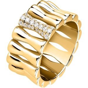 Morellato Moderní pozlacený prsten z recyklovaného stříbra Essenza SAWA19 58 mm