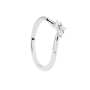 PDPAOLA Slušivý stříbrný prsten se zirkony Mini Crown Essentials AN02-826 52 mm
