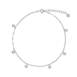 AGAIN Jewelry Stříbrný náramek na nohu se zirkony AJNH0008