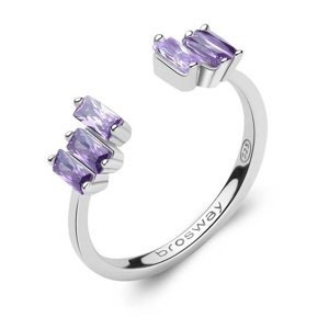 Brosway Blyštivý otevřený prsten Fancy Magic Purple FMP15 L (56 - 59 mm)