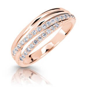 Cutie Jewellery Třpytivý prsten z růžového zlata Z6716-3352-10-X-4 51 mm