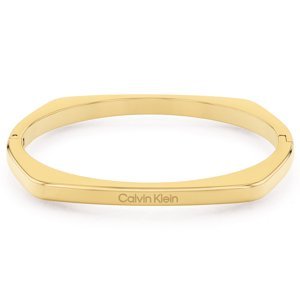 Calvin Klein Pozlacený pevný náramek z oceli Bold Metals 35000556 6,8 cm