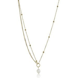 Emily Westwood Pozlacený dvojitý náhrdelník s perlou Alyssa EWN23080G