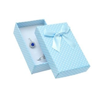 JK Box Světle modrá krabička s puntíky na soupravu šperků KK-6/A15