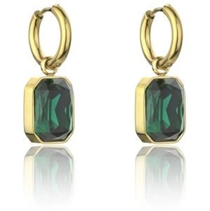 Marc Malone Pozlacené náušnice se zelenými kamínky Royalty Green Earrings MCE23151G