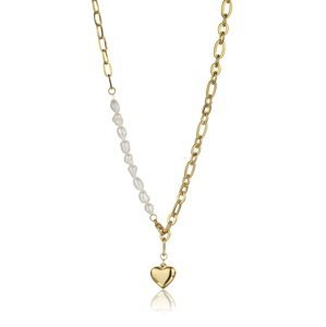 Marc Malone Módní pozlacený náhrdelník s perlami Lila White Necklace MCN23069G