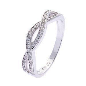 Oliver Weber Půvabný stříbrný prsten se zirkony Promise 63344 54 mm