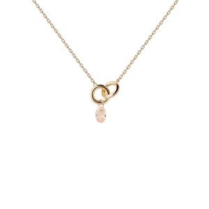 PDPAOLA Krásný pozlacený náhrdelník Peach Lily CO01-844-U