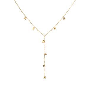 PDPAOLA Půvabný pozlacený náhrdelník se zirkony JANE Gold CO01-864-U